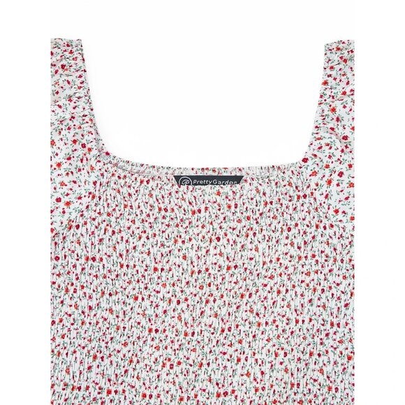 PRETTYGARDEN Women's Long Sleeve Ruffle Mini Dress, Size M, Modern Fit, Flower - Picture 3 of 4